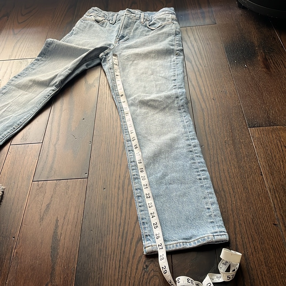 Good American Sz 4/27 High Waisted, Straight Leg Light Wash Denim Jeans - Picture 10 of 15